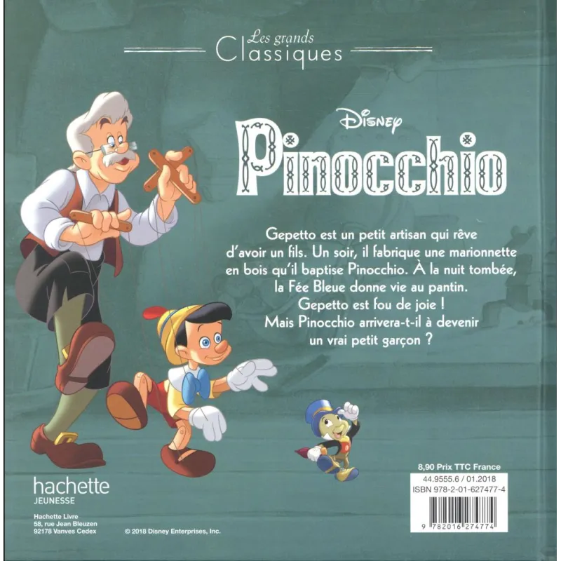 Pinocchio - Disney - Disney Hachette - Grand format - ravate.com librairie reunion