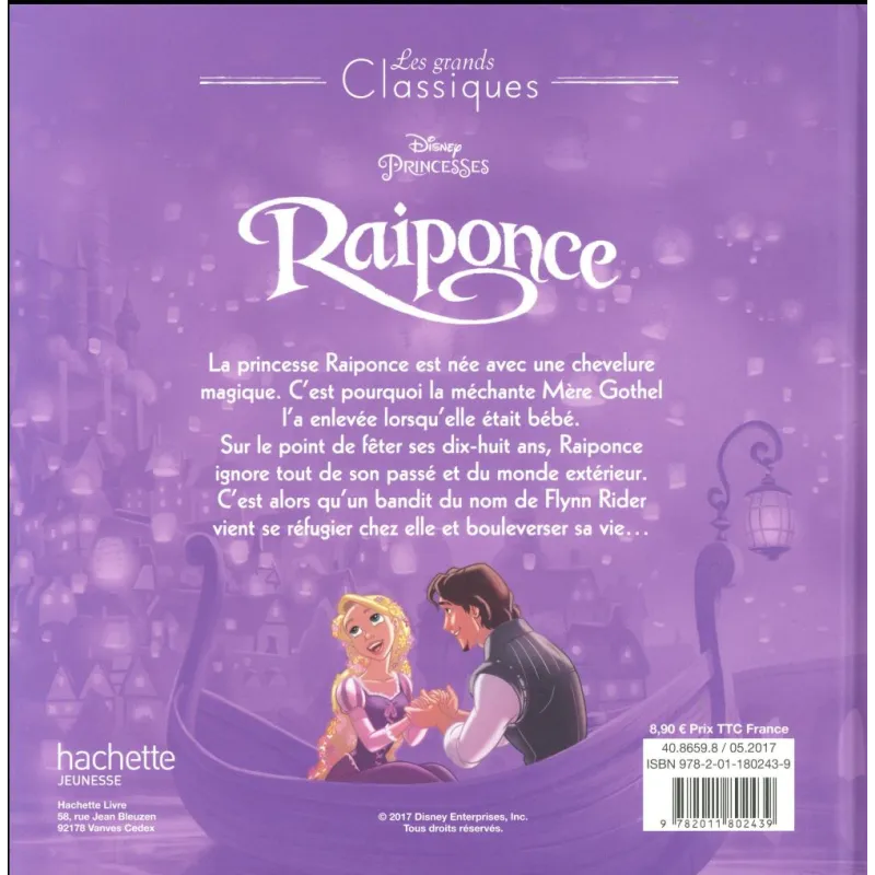 Raiponce - Disney - Disney Hachette - Grand format - ravate.com librairie reunion