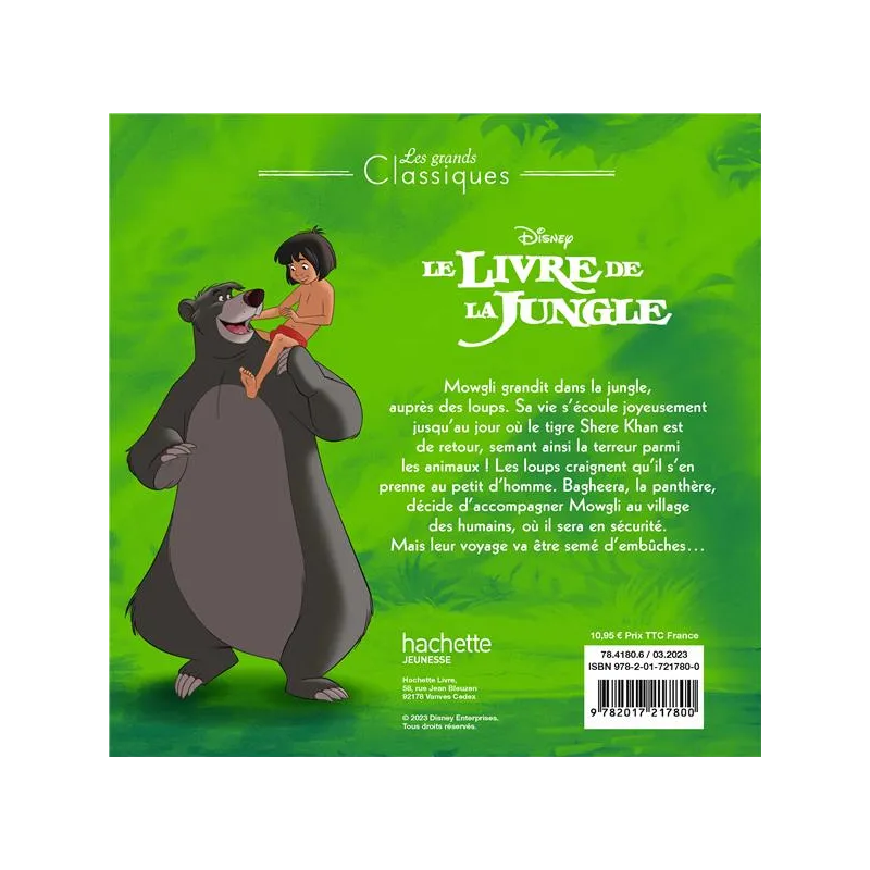 Le livre de la jungle - Disney - Disney Hachette - Grand format - ravate.com librairie reunion