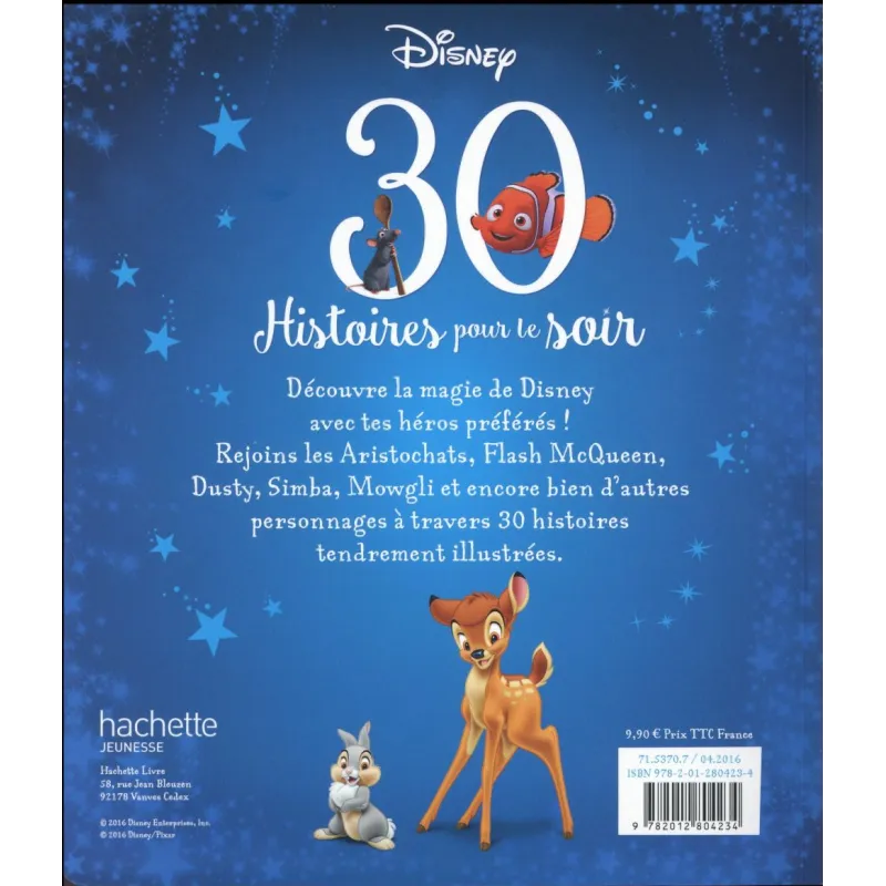 Mon histoire du soir : héros et aventures ; 30 histoires pour le soir - Disney - Disney Hachette - Grand format - ravate.com...