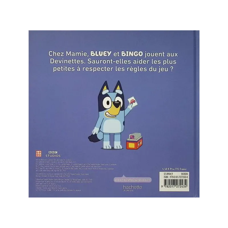 Bluey : Les devinettes : On joue chez mamie - Collectif - Hachette Jeunesse - Grand format - ravate.com librairie reunion