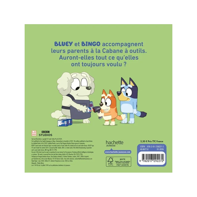 Bluey : La cabane à outils - Collectif - Hachette Jeunesse - Grand format - ravate.com librairie reunion