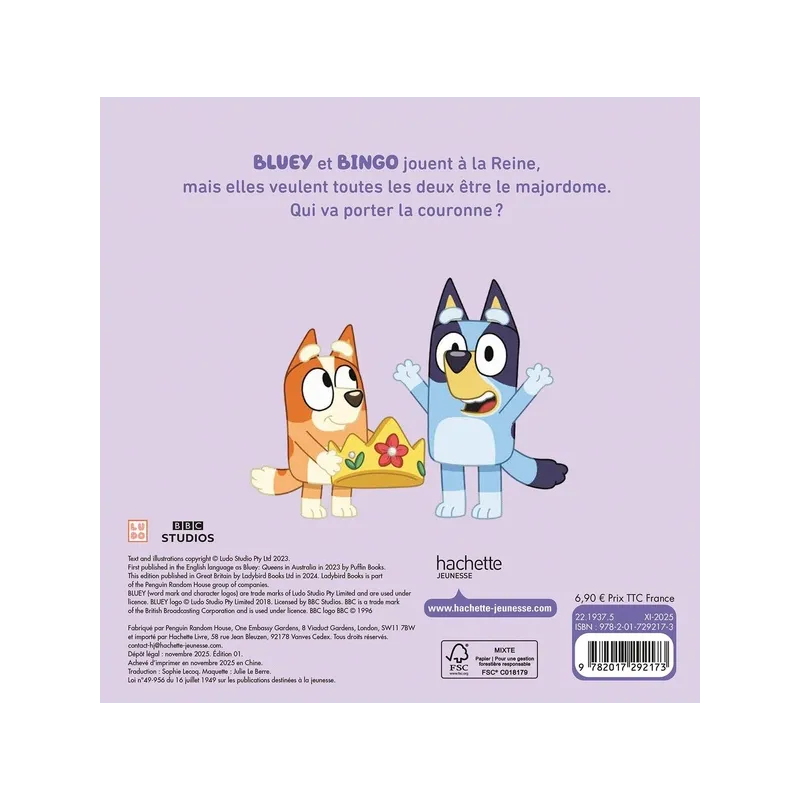 Bluey : Les reines - Collectif - Hachette Jeunesse - Grand format - ravate.com librairie reunion
