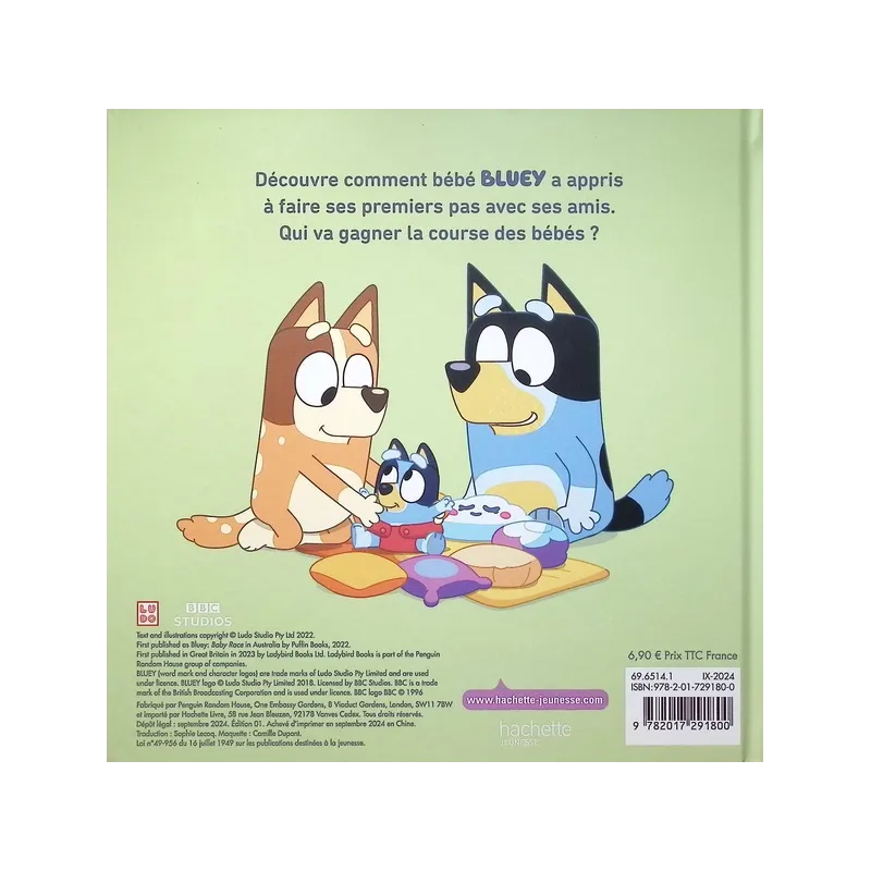 Bluey : La course des bébés - Collectif - Hachette Jeunesse - Grand format - ravate.com librairie reunion