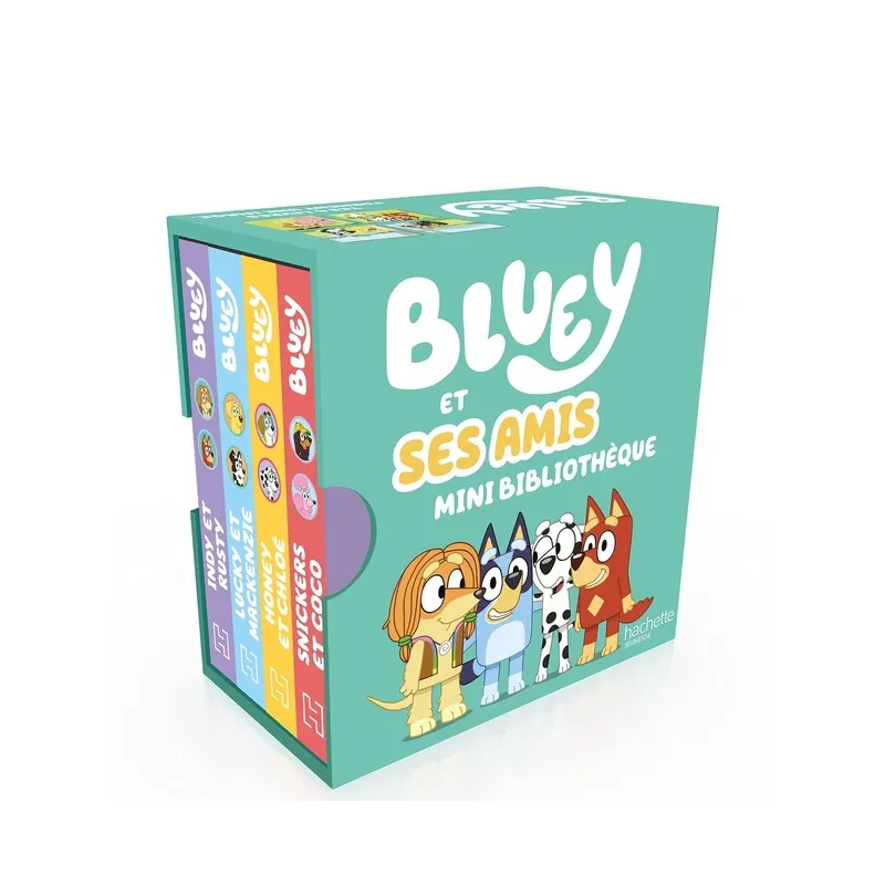 Bluey et ses amis : Mini bibliothèque - Collectif - Hachette Jeunesse - Grand format - ravate.com librairie reunion