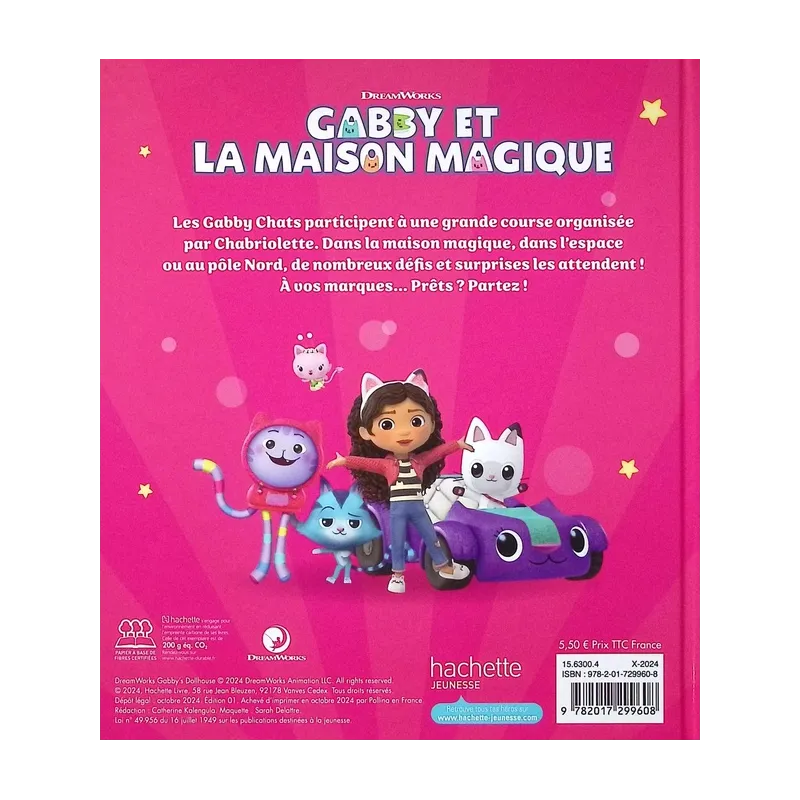 Gabby et la maison magique : La course de Chabriolette - Collectif - Hachette Jeunesse - Grand format - ravate.com librairie...