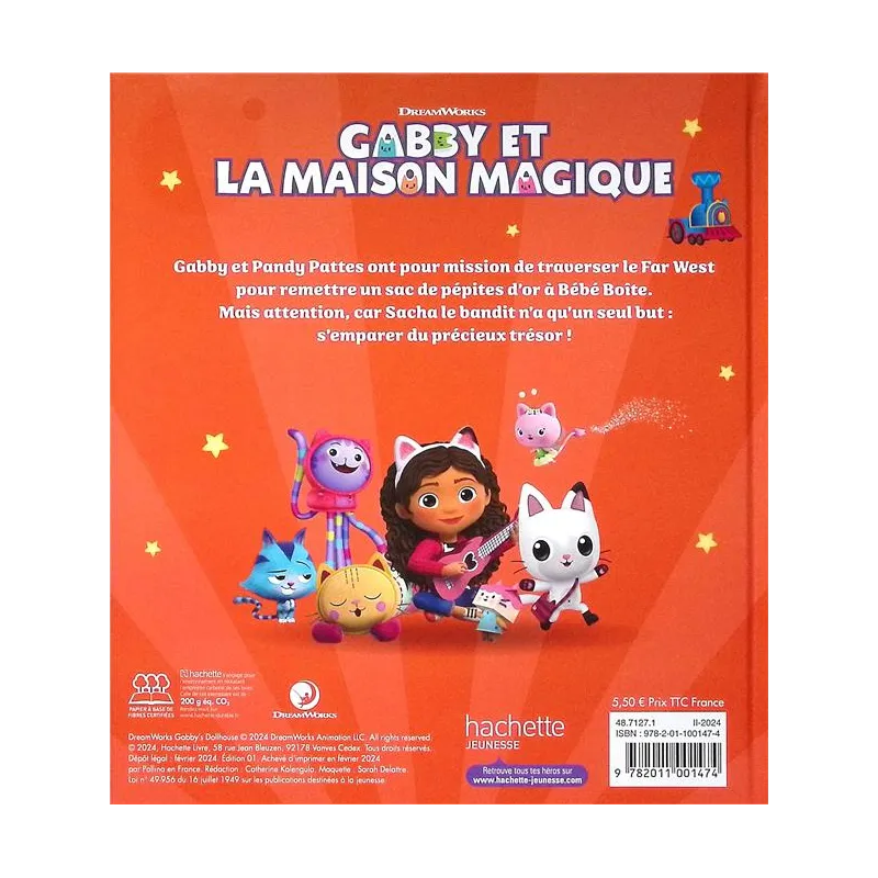 Gabby et la maison magique : Aventure au Far West - Collectif - Hachette Jeunesse - Grand format - ravate.com librairie reunion