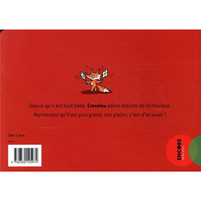 Crocolou aime la musique - Ophélie Texier - Actes Sud Jeunesse - Grand format - ravate.com librairie reunion