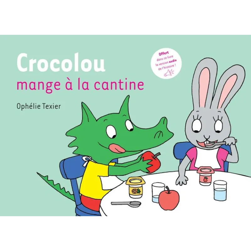 Crocolou mange à la cantine - Ophélie Texier - Actes Sud - Grand format - ravate.com librairie reunion