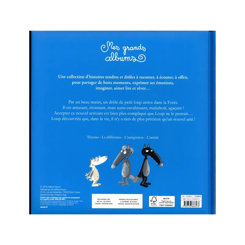 Le Loup qui avait un nouvel ami - Orianne Lallemand, Eléonore Thuillier - Auzou - Grand format - ravate.com librairie reunion