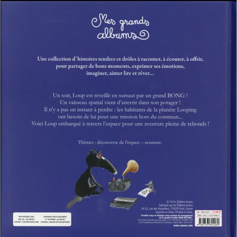 Le loup qui avait la tête dans les étoiles - Orianne Lallemand, Eléonore Thuillier - Auzou - Grand format - ravate.com...