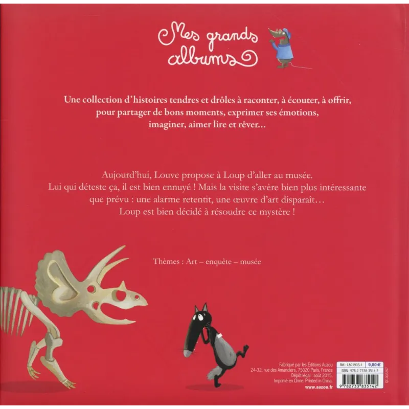 Le loup qui enquêtait au musée - Orianne Lallemand, Eléonore Thuillier - Auzou - Grand format - ravate.com librairie reunion