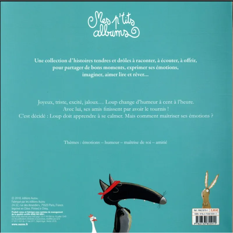 Le Loup qui apprivoisait ses émotions - Orianne Lallemand, Eléonore Thuillier - Auzou - Grand format - ravate.com librairie...