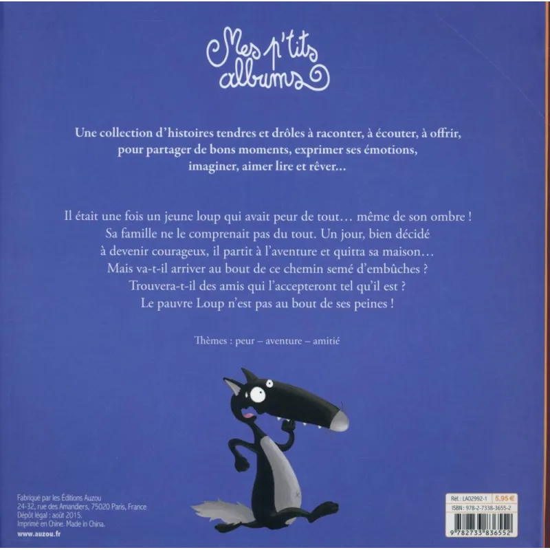 Le loup qui avait peur de son ombre - Orianne Lallemand, Eléonore Thuillier - Auzou - Grand format - ravate.com librairie...