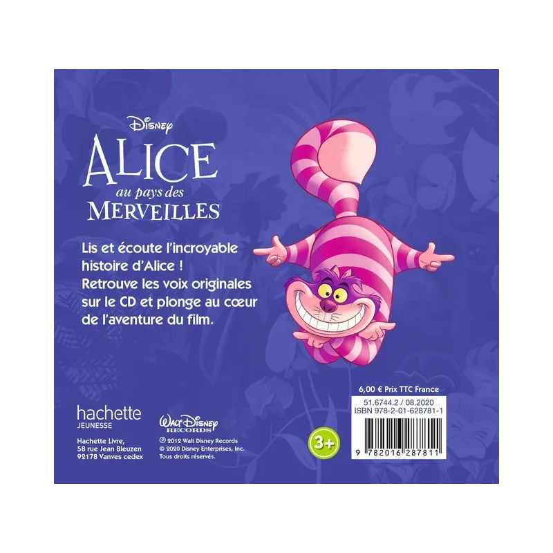 Mon histoire à écouter : Alice au Pays des Merveilles - Disney - Disney Hachette - Livre + CD Audio - ravate.com librairie...