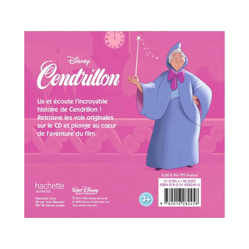 Mon histoire à écouter : Cendrillon - Disney - Disney Hachette - Livre + CD Audio - ravate.com librairie reunion
