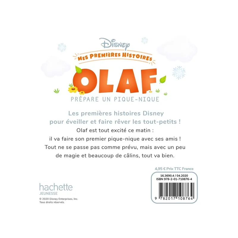 Mes premières histoires : Olaf prépare un pique-nique - Disney - Disney Hachette - Grand format - ravate.com librairie reunion