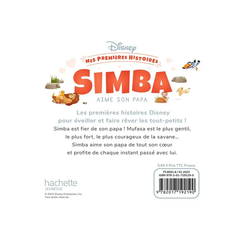 Mes premières histoires : Simba aime son papa - Disney - Disney Hachette - Grand format - ravate.com librairie reunion
