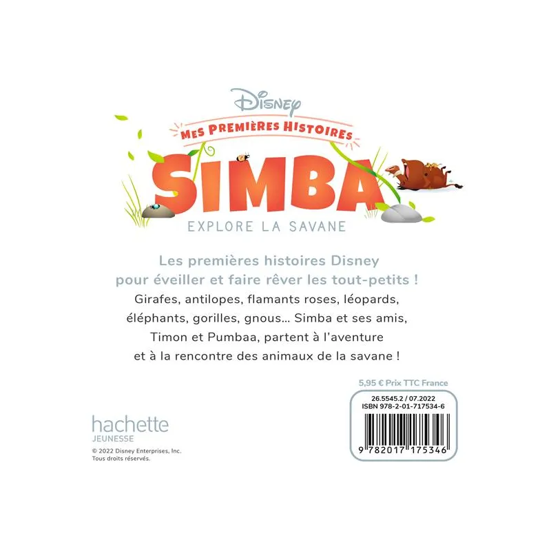 Mes premières histoires : Disney Baby : Simba explore la savane - Disney - Disney Hachette - Grand format - ravate.com...