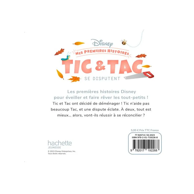 Mes premières histoires : Tic et Tac se disputent - Disney - Disney Hachette - Grand format - ravate.com librairie reunion