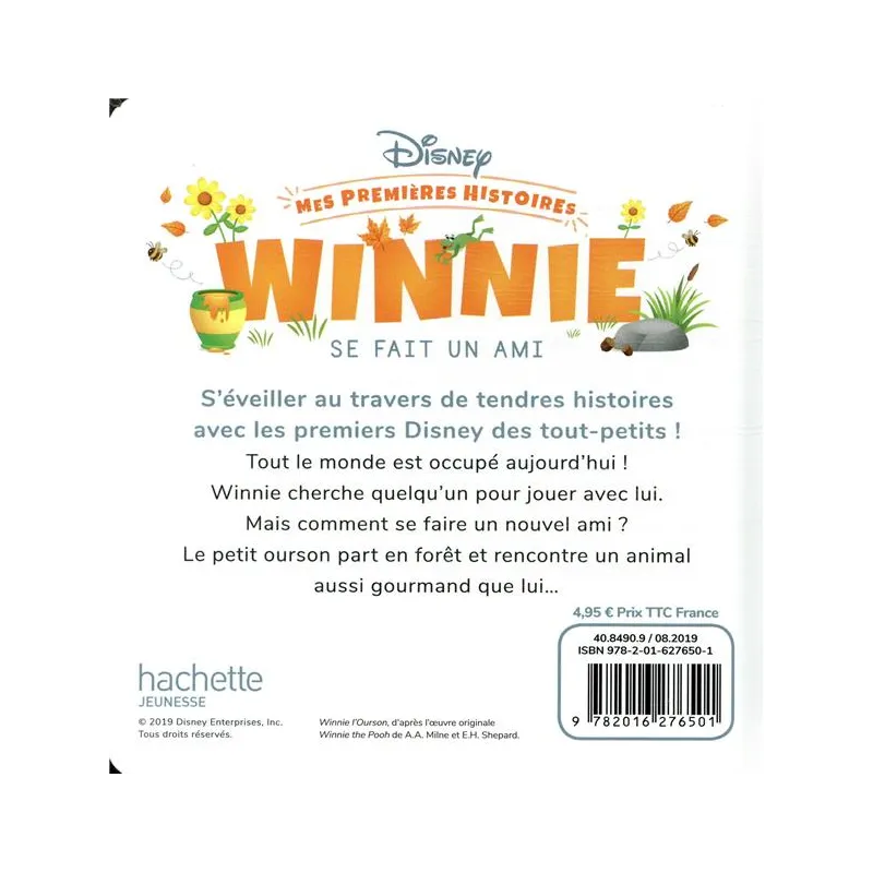 Mes premières histoires : Winnie se fait un ami - Disney - Disney Hachette - Grand format - ravate.com librairie reunion