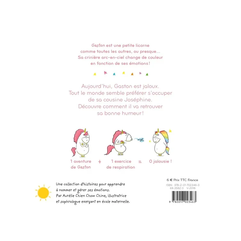 Gaston la licorne : les émotions de Gaston : je suis jaloux - Aurélie Chien Chow Chine - Hachette Enfants - Grand format -...