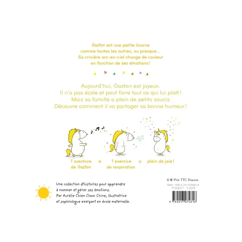 Les émotions de Gaston ; je suis joyeux - Aurélie Chien Chow Chine - Hachette Enfants - Grand format - ravate.com librairie...