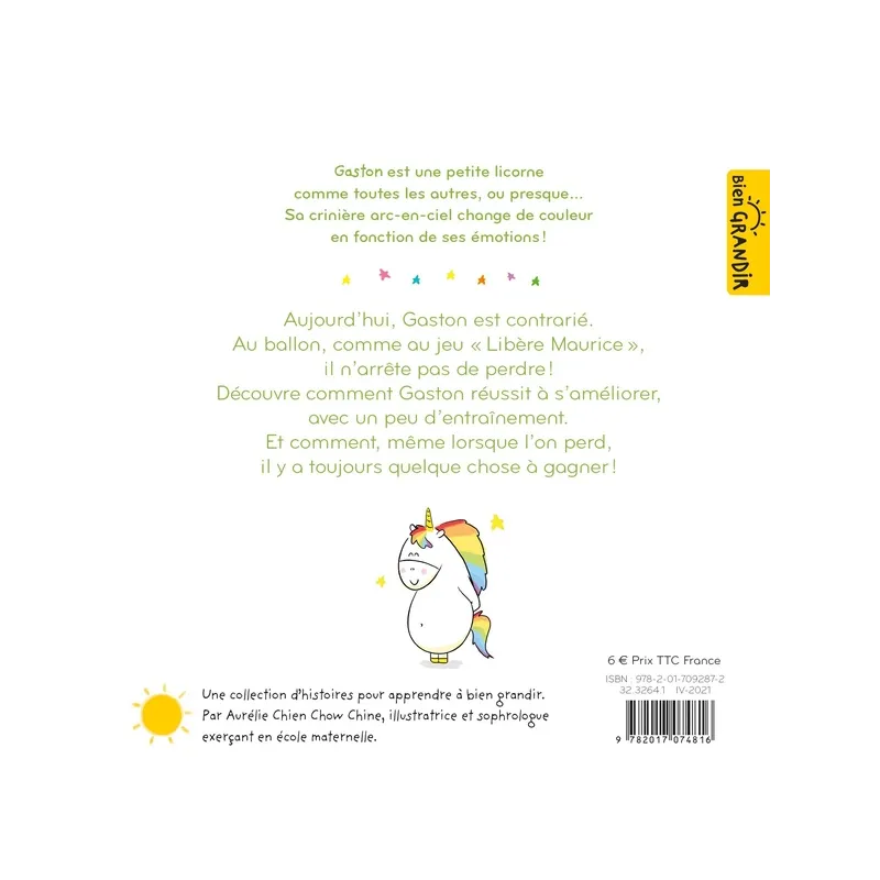 Gaston la licorne : les émotions de Gaston : je gagne même quand je perds - Aurélie Chien Chow Chine - Hachette Enfants -...