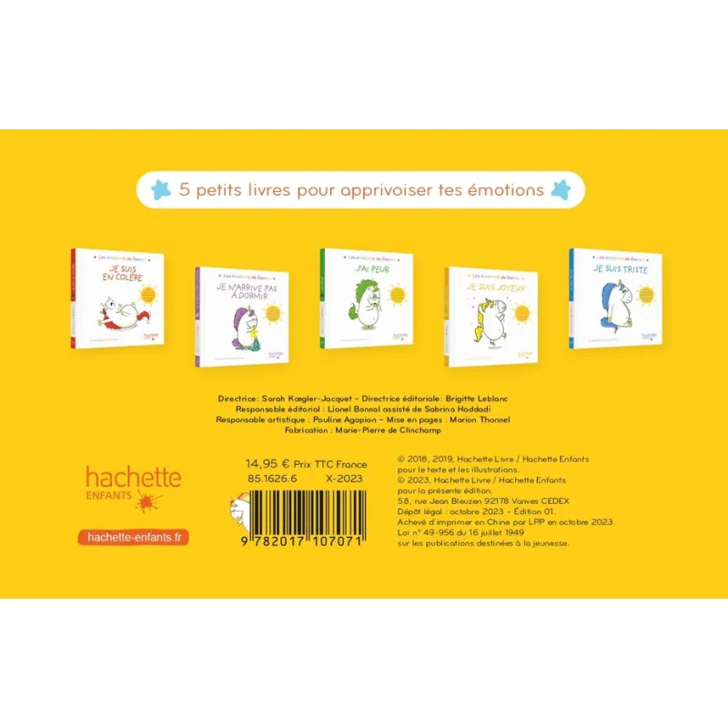 Gaston la licorne : les émotions de Gaston : la petite bibliothèque - Aurélie Chien Chow Chine - Hachette Enfants - Grand...