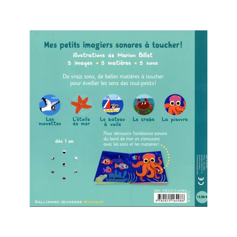 Plouf (au bord de la mer) - Marion Billet - Gallimard Jeunesse - Grand format - ravate.com librairie reunion