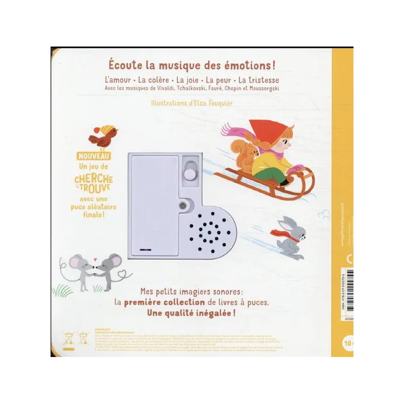 Mes émotions en musique - Elsa Fouquier - Gallimard Jeunesse - Grand format - ravate.com librairie reunion