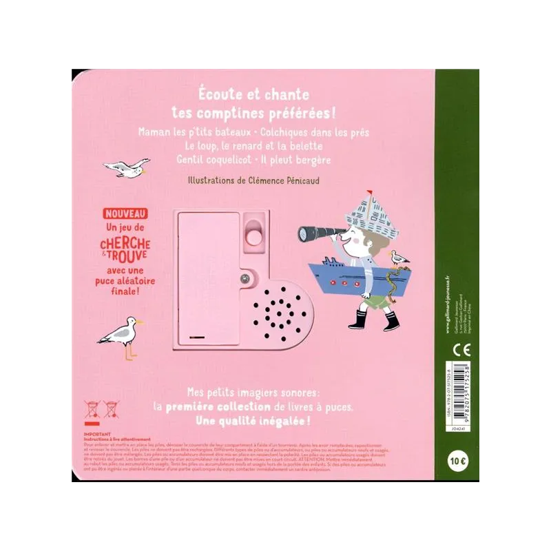 Mes toutes premières chansons - Clémence Pénicaud - Gallimard Jeunesse - Grand format - ravate.com librairie reunion