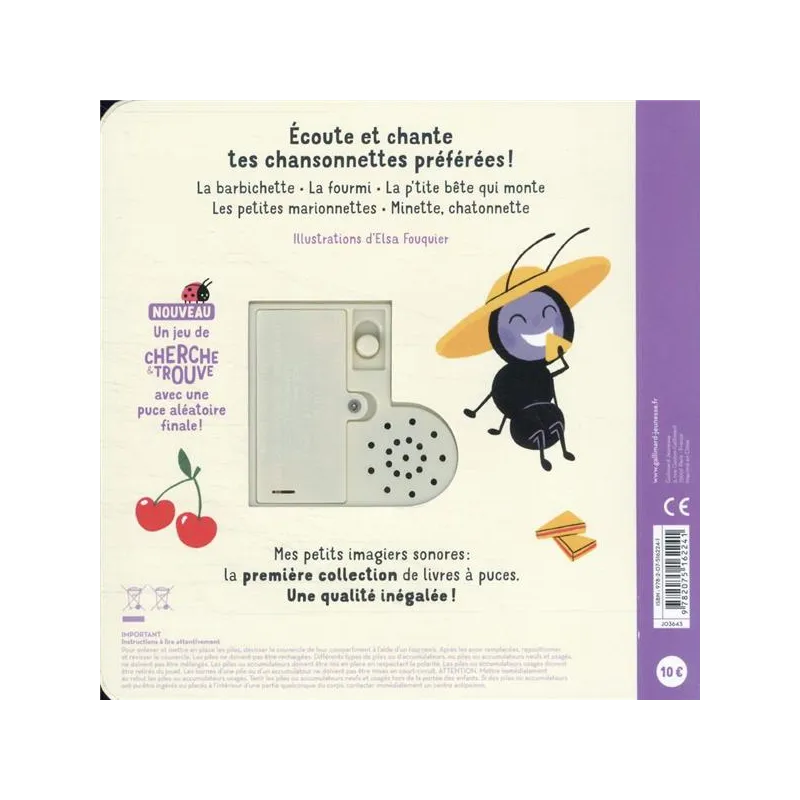 Mes chansonnettes : des sons à écouter, des images à regarder - Collectif, Elsa Fouquier - Gallimard Jeunesse - Grand format...