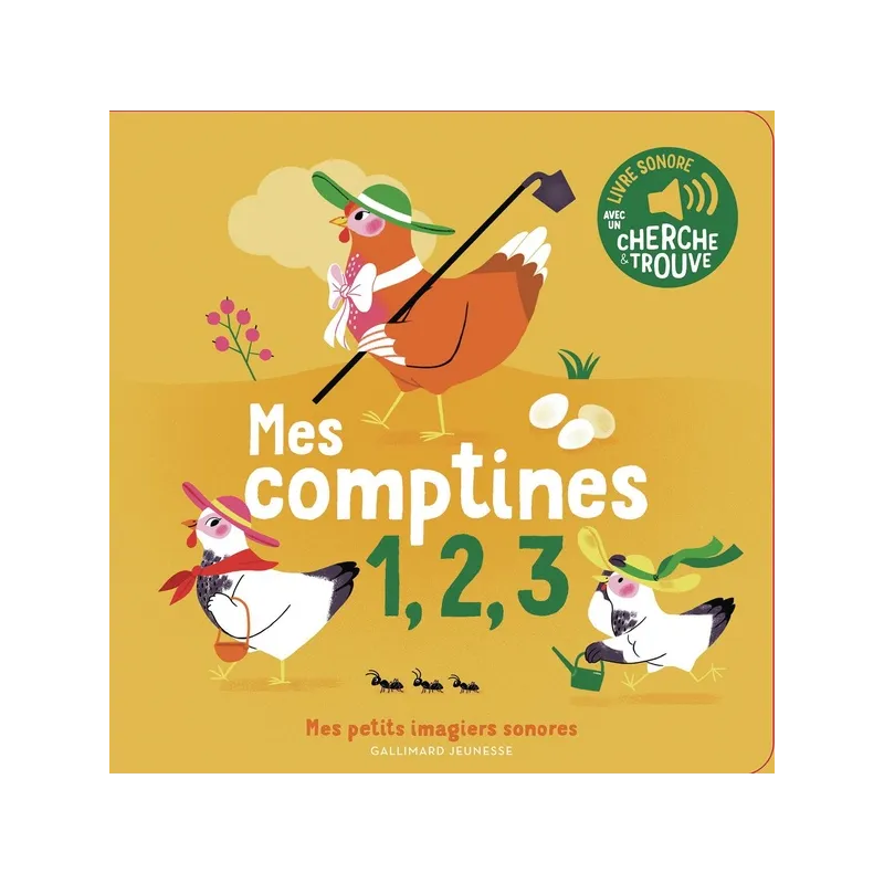 Mes comptines 1, 2, 3 - Collectif, Elsa Fouquier - Gallimard Jeunesse - Grand format - ravate.com librairie reunion