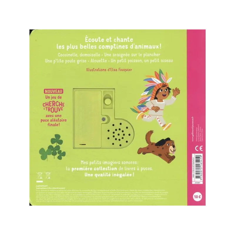 Mes comptines des animaux Tome 2 : des sons à écouter, des images à regarder - Elsa Fouquier - Gallimard Jeunesse - Grand...