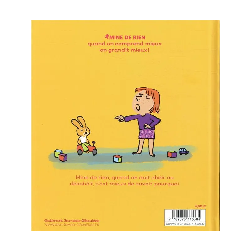 Obéir désobéir - Catherine Dolto, Colline Faure-poirée - Gallimard Jeunesse-Giboulées - Grand format - ravate.com librairie...