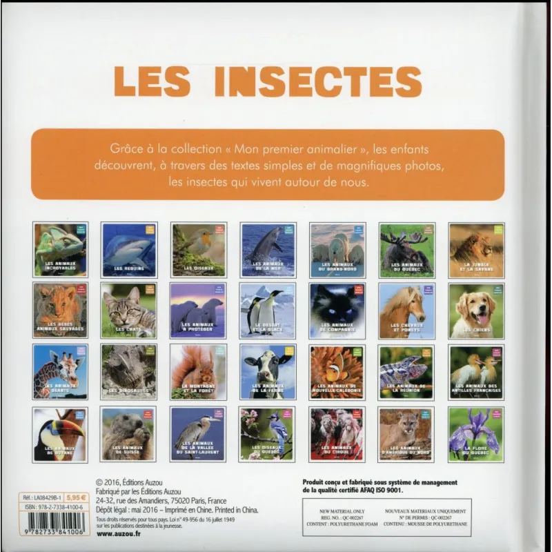 Les insectes - Jérôme Carrier - Auzou - Grand format - ravate.com librairie reunion