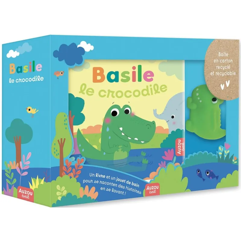 Basile le crocodile - Sigrid Martinez - Auzou - Grand format - ravate.com librairie reunion