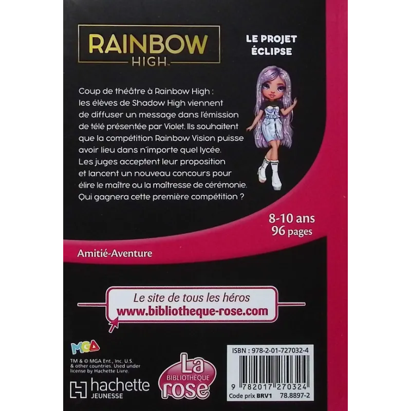 Rainbow High Tome 18 : Le projet Éclipse - Collectif - Hachette Jeunesse - Poche - ravate.com librairie reunion