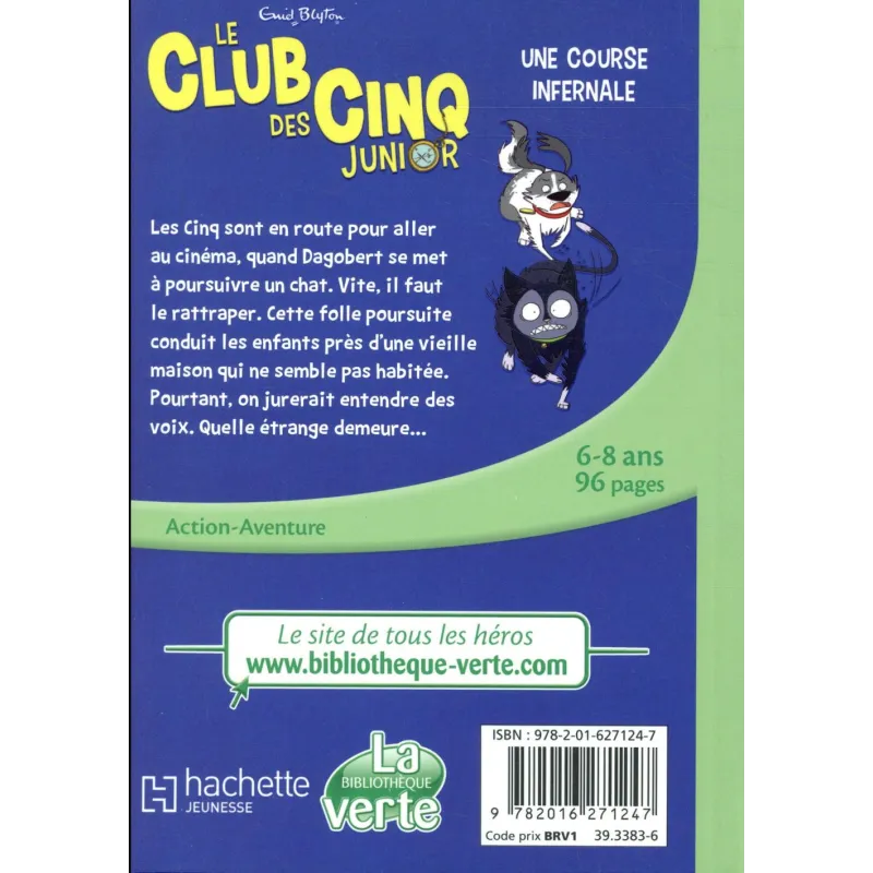 Le Club des Cinq junior Tome 4 : une course infernale - Enid Blyton - Hachette Jeunesse - Poche - ravate.com librairie reunion
