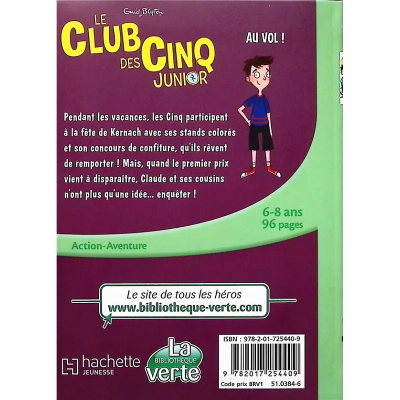 Le Club des Cinq junior Tome 15 : Au vol ! - Enid Blyton - Hachette Jeunesse - Poche - ravate.com librairie reunion