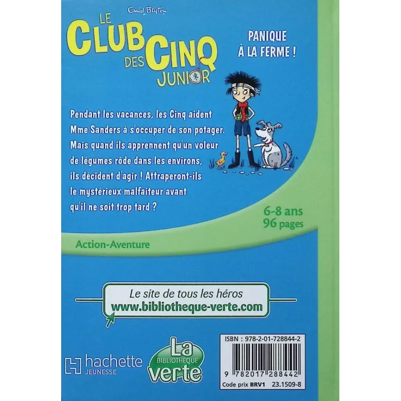 Le Club des Cinq junior Tome 18 : Panique à la ferme ! - Enid Blyton - Hachette Jeunesse - Poche - ravate.com librairie reunion