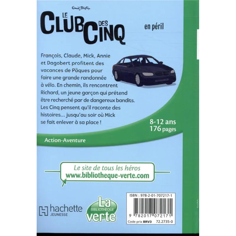 Le Club des Cinq Tome 5 : le Club des Cinq en péril - Enid Blyton - Hachette Jeunesse - Poche - ravate.com librairie reunion