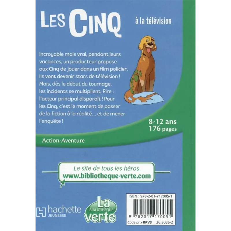 Le Club des Cinq Tome 25 : les Cinq à la télévision - Claude Voilier - Hachette Jeunesse - Poche - ravate.com librairie reunion