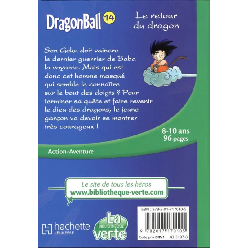Dragon Ball Tome 14 : le retour du dragon - Akira Toriyama - Hachette Jeunesse - Poche - ravate.com librairie reunion
