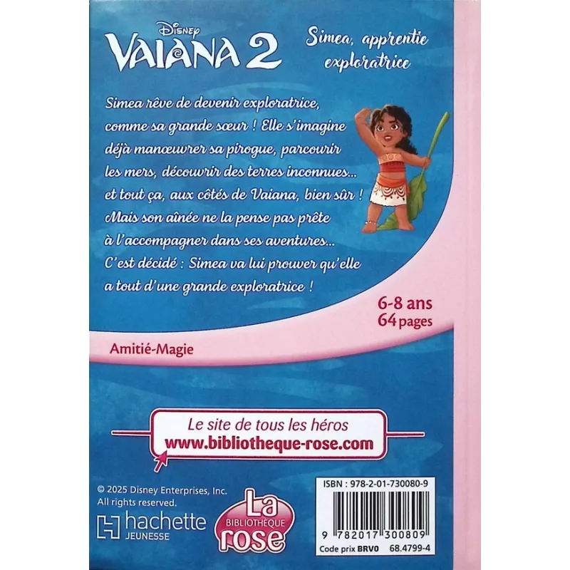 Vaiana 2 Tome 5 : Simea, apprentie exploratrice - Disney - Hachette Jeunesse - Poche - ravate.com librairie reunion