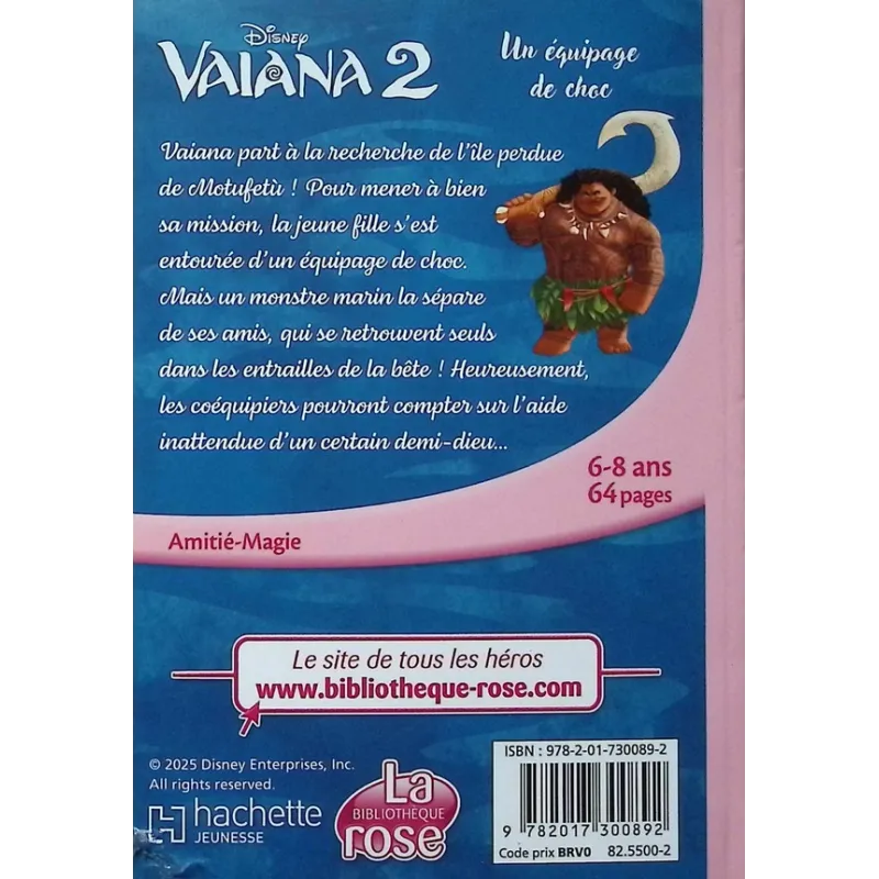 Vaiana 2 Tome 7 : Un équipage de choc - Disney - Hachette Jeunesse - Poche - ravate.com librairie reunion