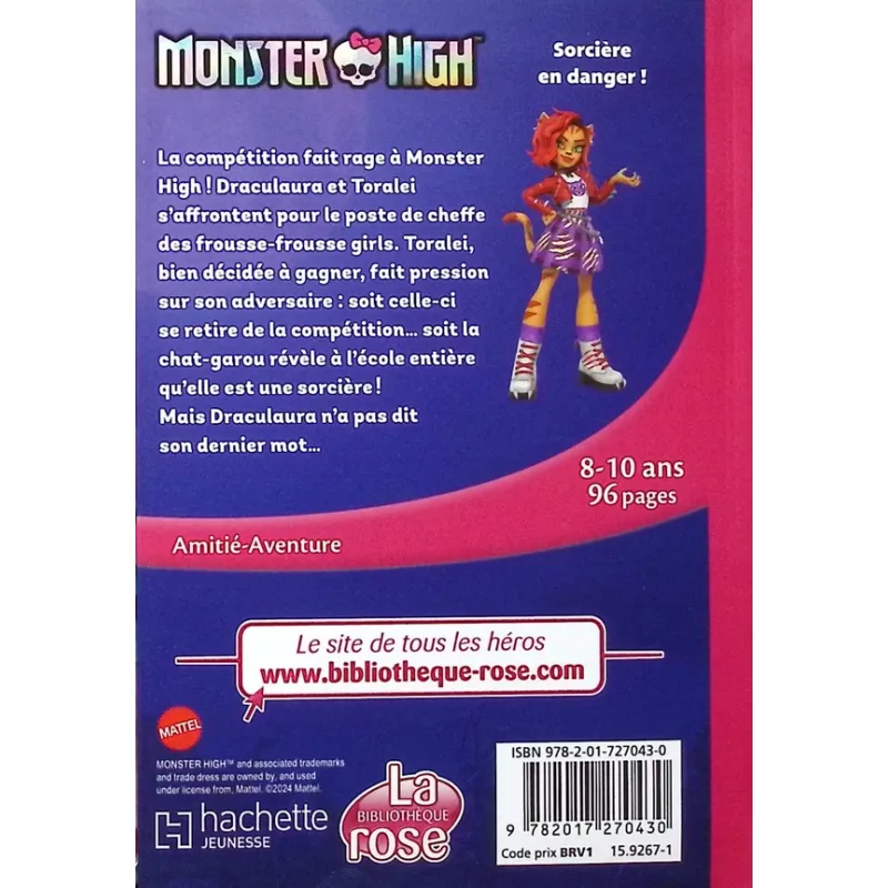 Monster High Tome 5 : Sorcière en danger ! - Mattel - Hachette Jeunesse - Poche - ravate.com librairie reunion