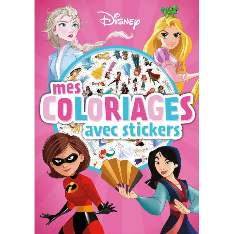 Mes coloriages avec stickers : Girl Power - Disney - Disney Hachette - Papeterie / Coloriage - ravate.com librairie reunion