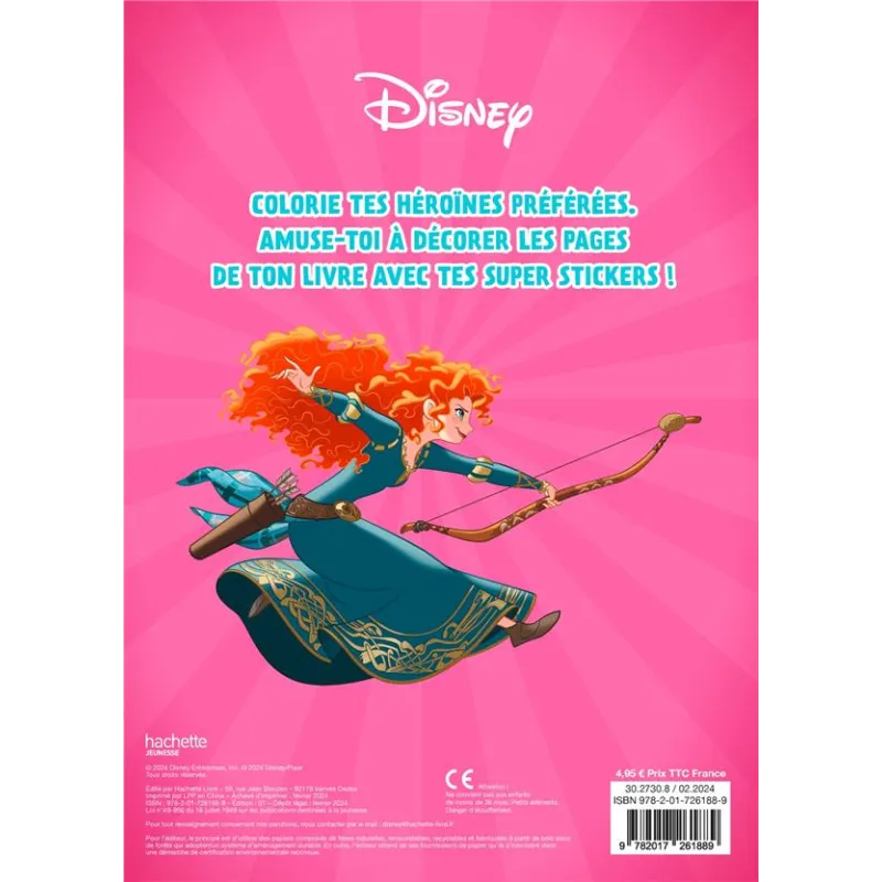 Mes coloriages avec stickers : Girl Power - Disney - Disney Hachette - Papeterie / Coloriage - ravate.com librairie reunion
